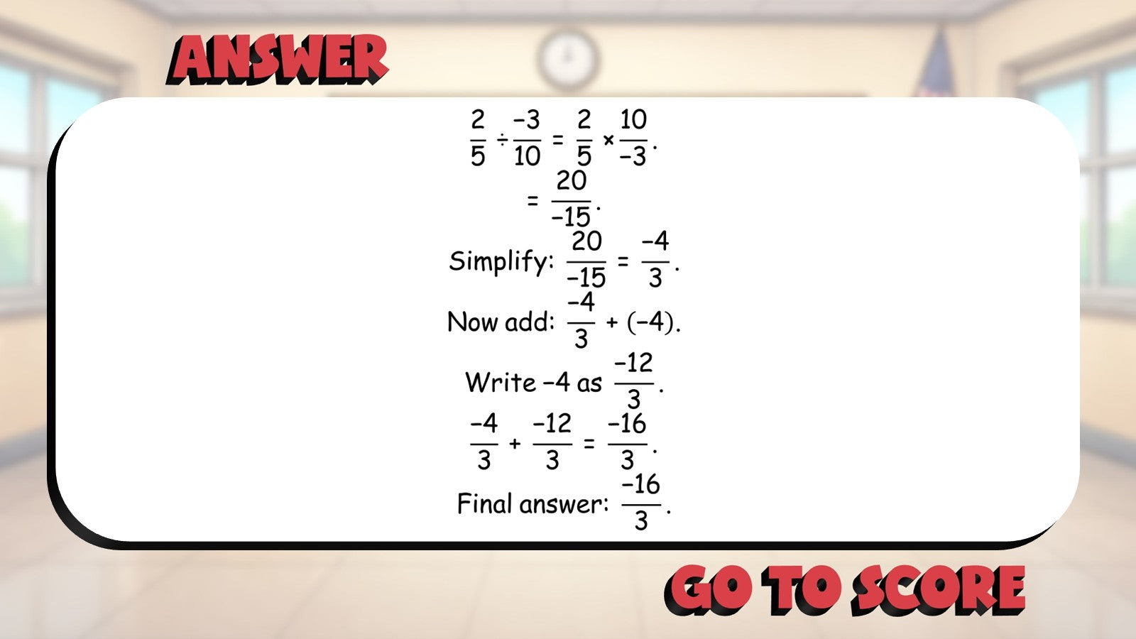Integers & Rational Numbers BIG TERRIBLE GAME - No Prep Algebra 1 Math Review
