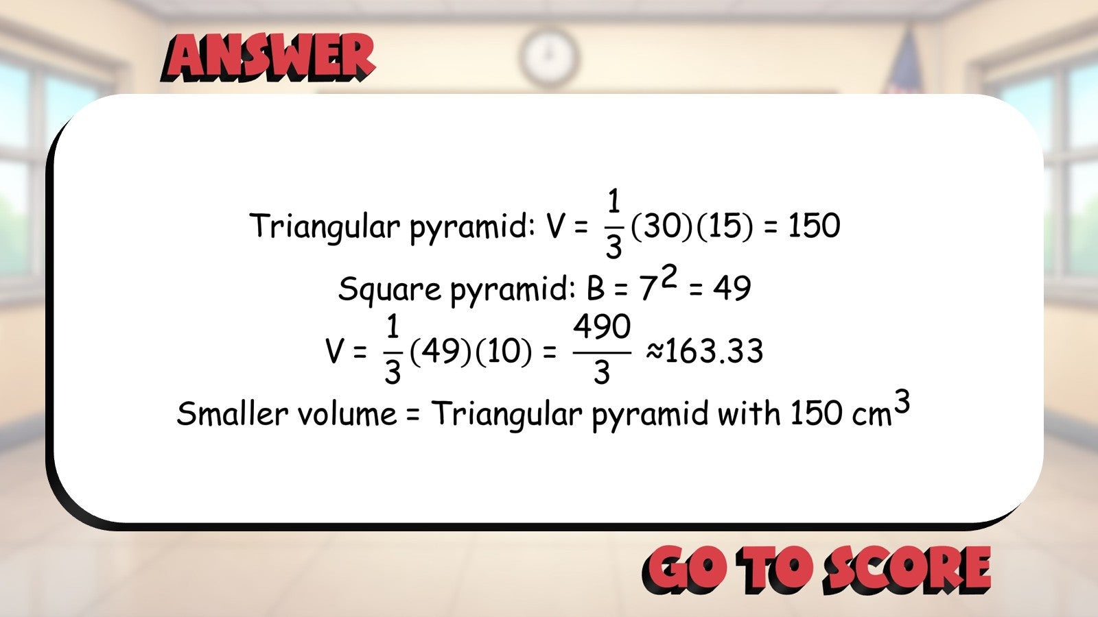 Volume of Pyramids BIG TERRIBLE GAME - No Prep Geometry Math Review Activity