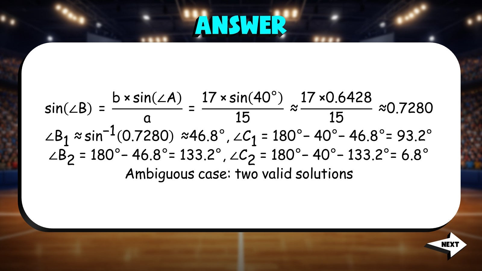 Law of Sines TRASHKETBALL Math Game - No Prep Algebra 2 Review Activity