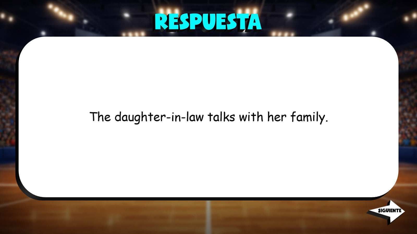 Translate Spanish to English - Extended Family TRASHKETBALL Game - Spanish