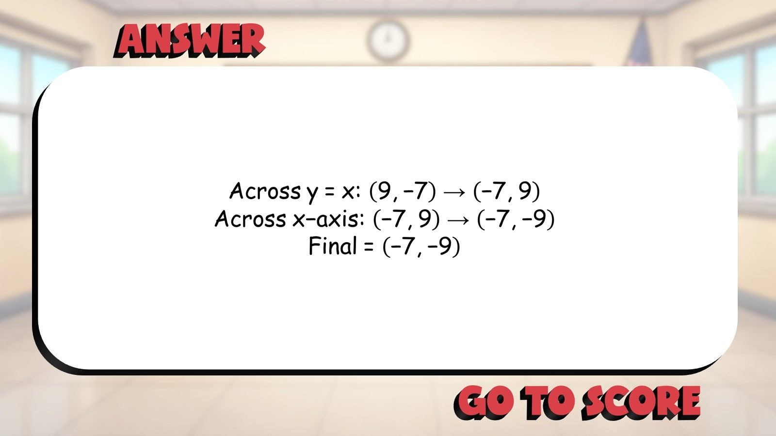 Reflection Rules BIG TERRIBLE GAME - No Prep Geometry Math Review Activity