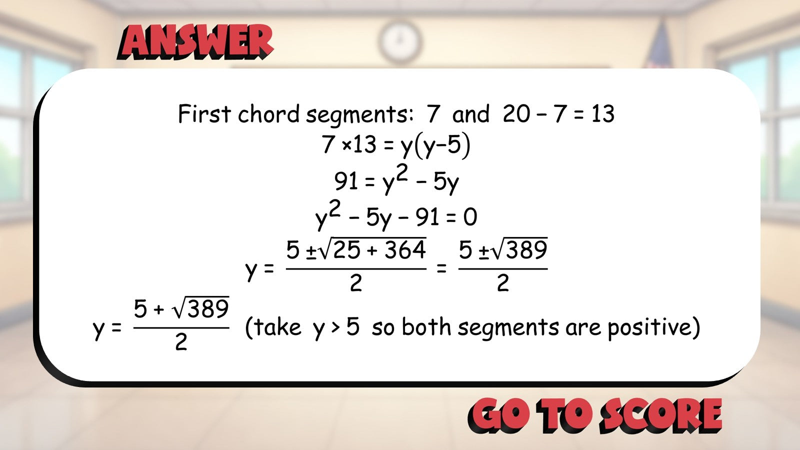 Chord Chord Power Theorem BIG TERRIBLE GAME - No Prep Geometry Math Review