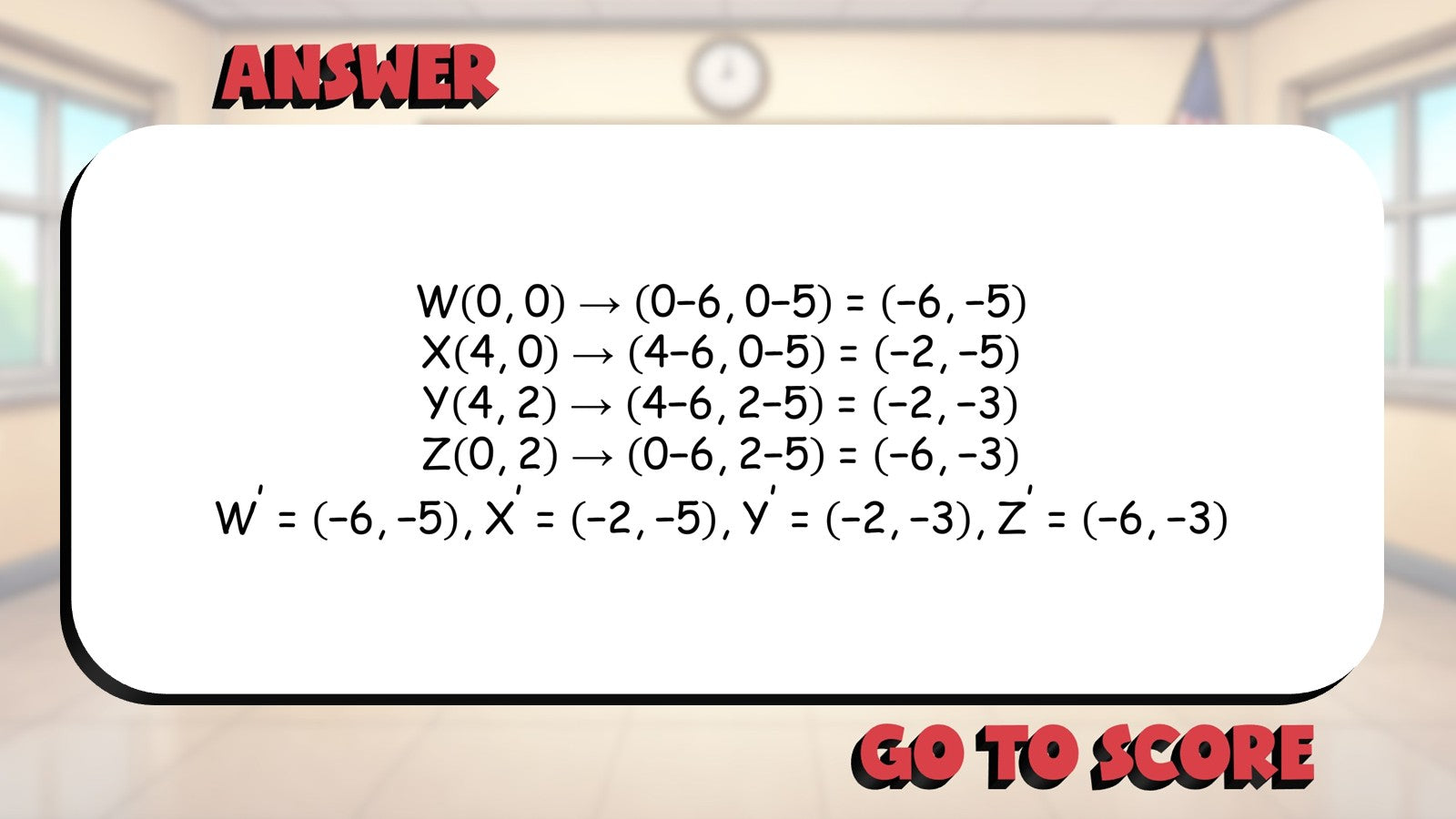Translation Rules BIG TERRIBLE GAME - No Prep Geometry Math Review Activity