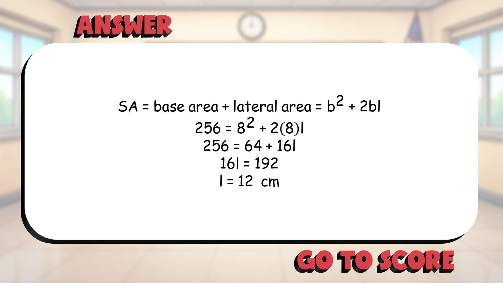 Geometric Figures Surface Area BIG TERRIBLE GAME - No Prep Geometry Math Review