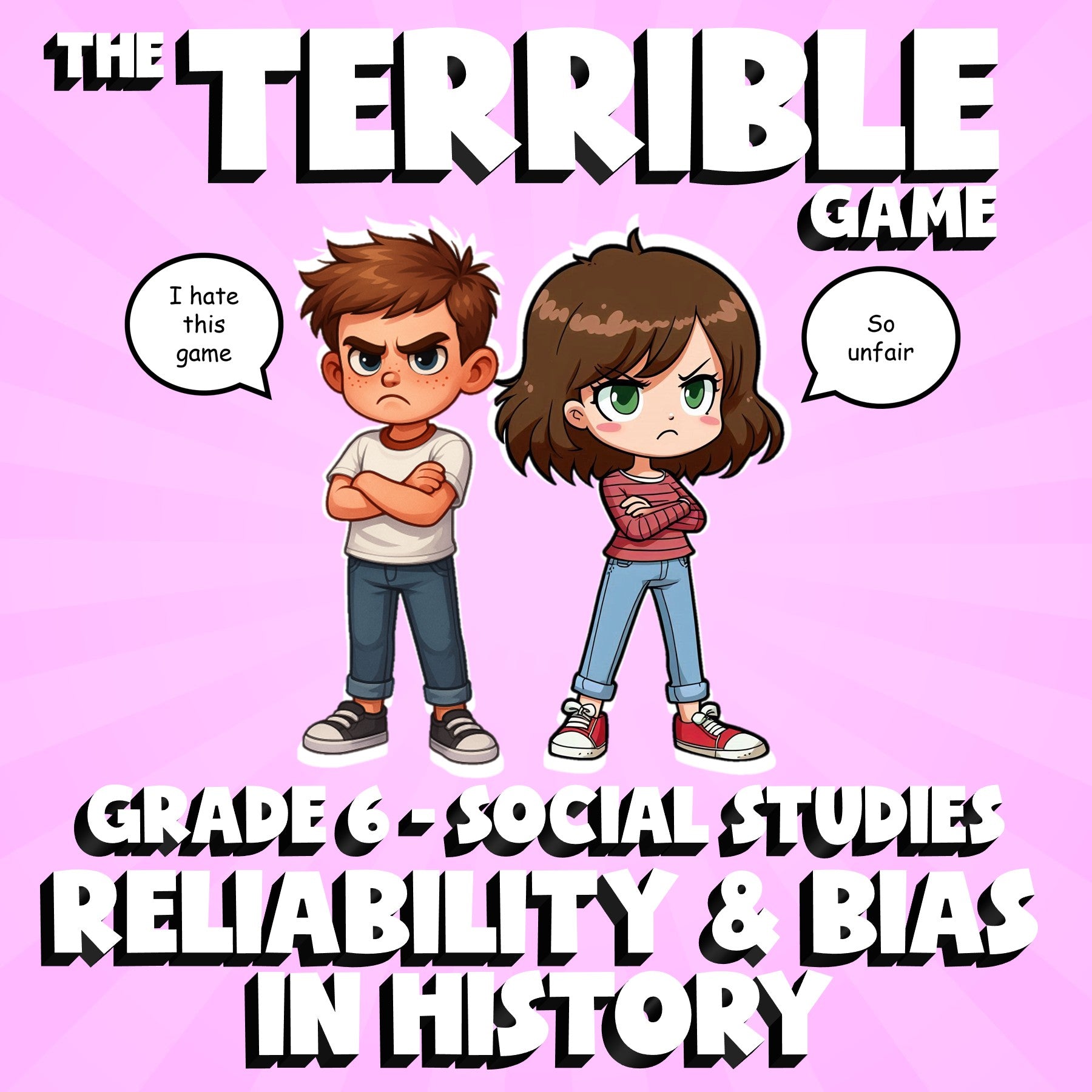 Reliability & Bias in History THE TERRIBLE GAME - No Prep Grade 6 Socials Review