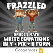 Write Equations in y = mx + b Form FRAZZLED Math Game - No Prep  Review Activity