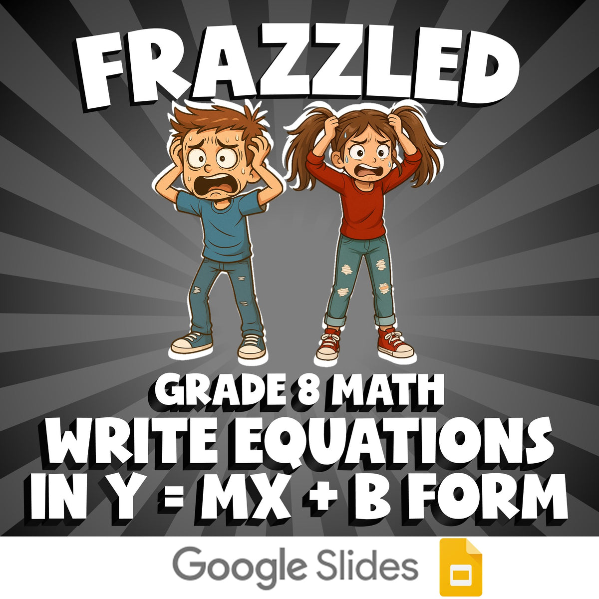 Write Equations in y = mx + b Form FRAZZLED Math Game - No Prep  Review Activity