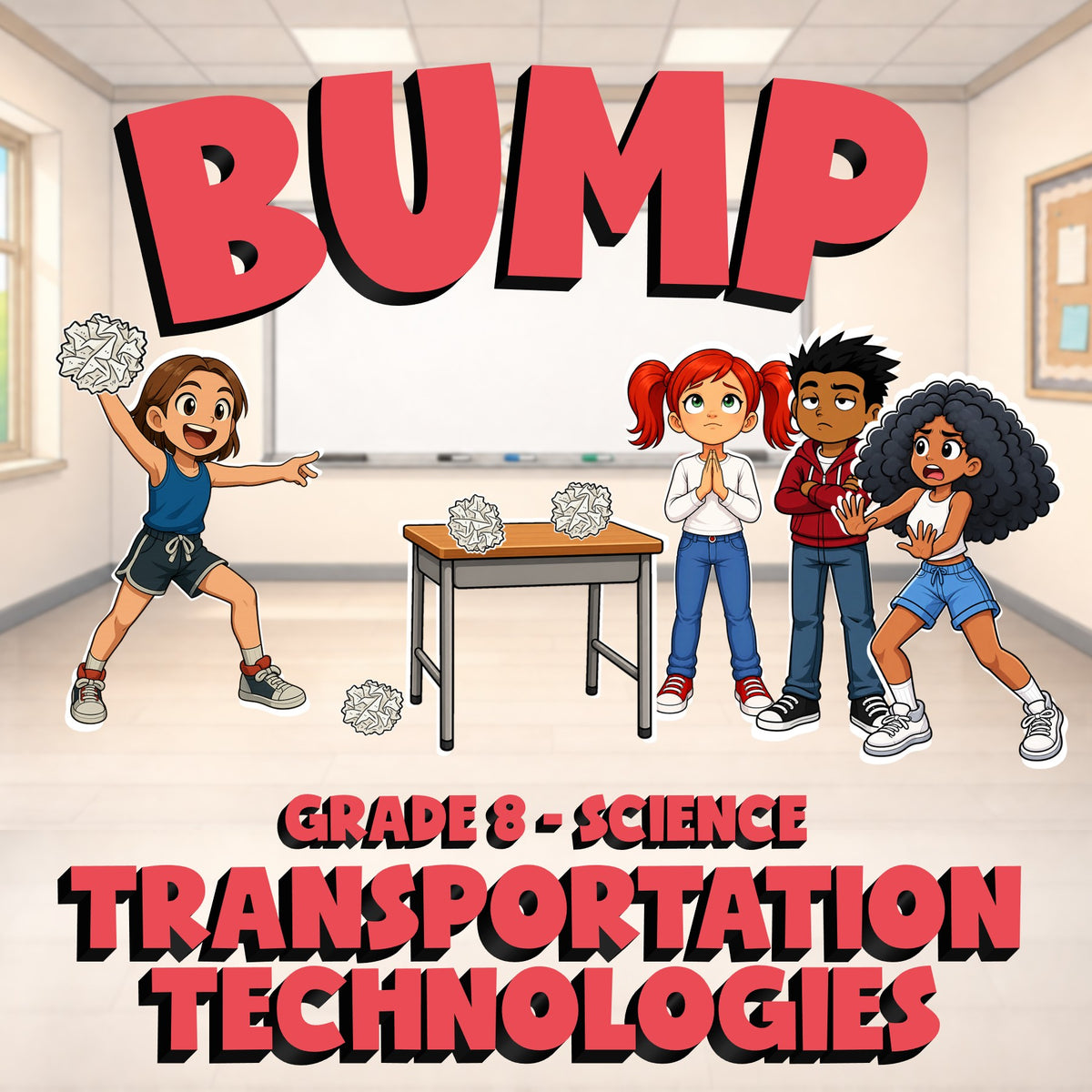 Transportation Technologies BUMP Science Game - No Prep Grade 8 Review Activity