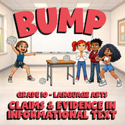 Claims & Evidence in Informational Text BUMP ELA Game - No Prep Grade 10 Review