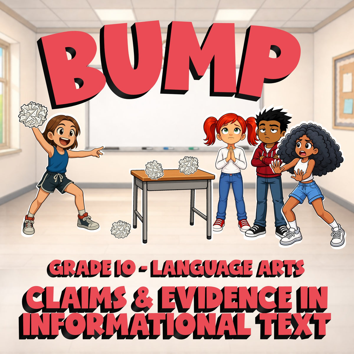 Claims & Evidence in Informational Text BUMP ELA Game - No Prep Grade 10 Review