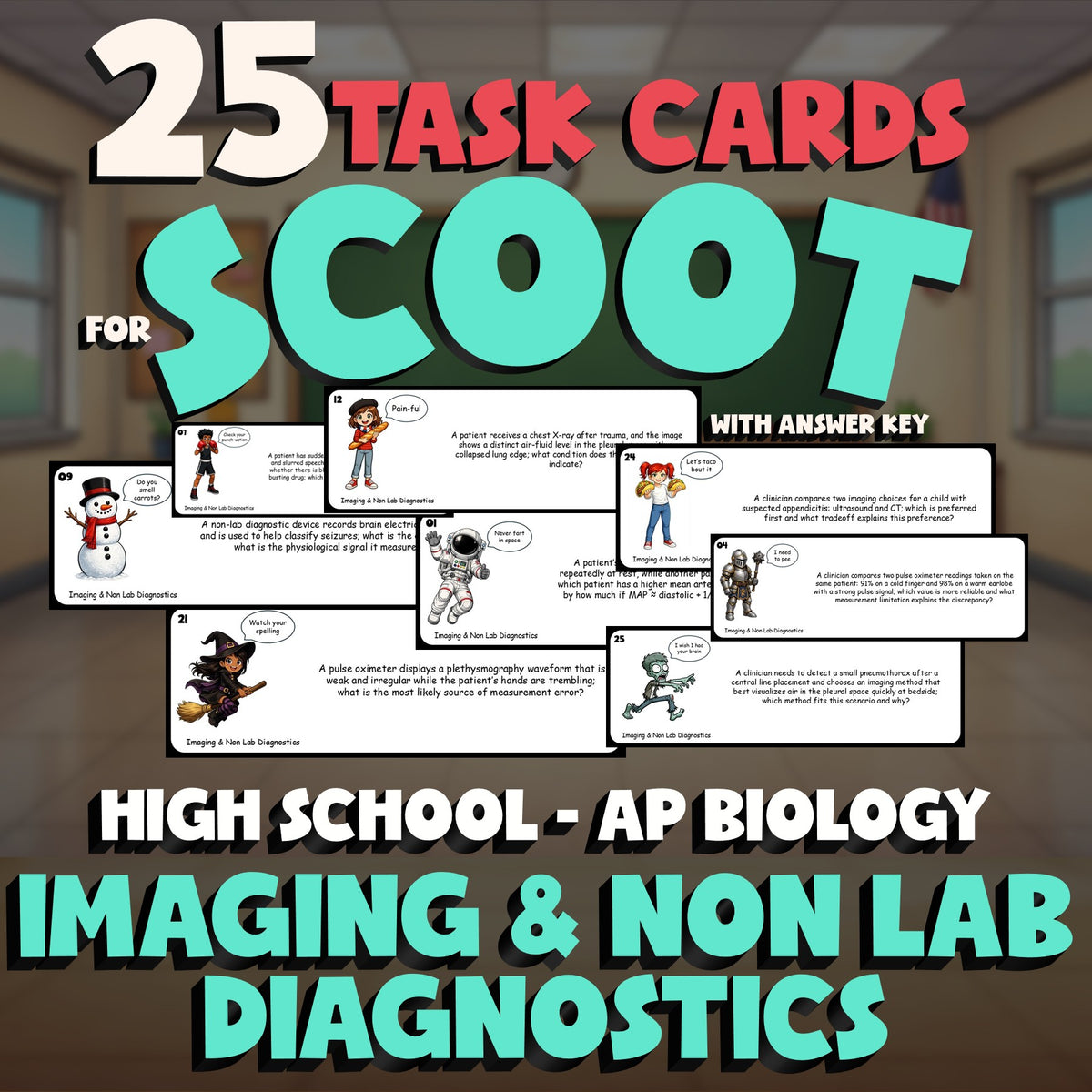 Imaging & Non Lab Diagnostics SCOOT TASK CARDS Science Game - No Prep AP Biology