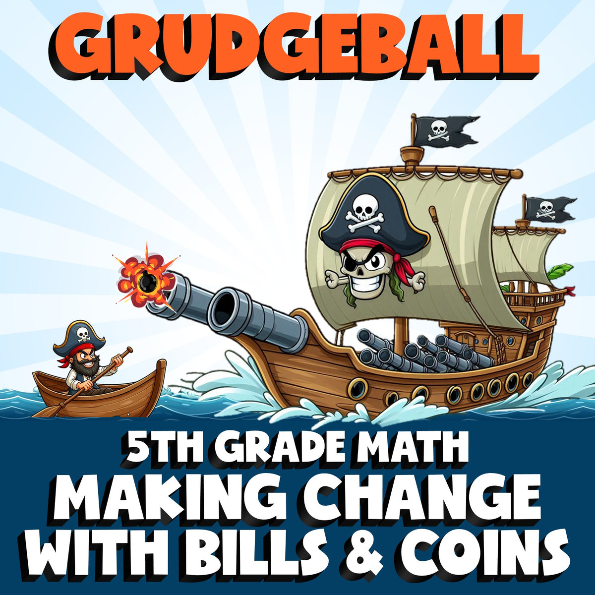 Making Change with Bills & Coins GRUDGEBALL Math Game - No Prep Grade 5 Review