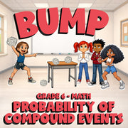 Probability of Compound Events BUMP Math Game - No Prep Grade 6 Review Activity
