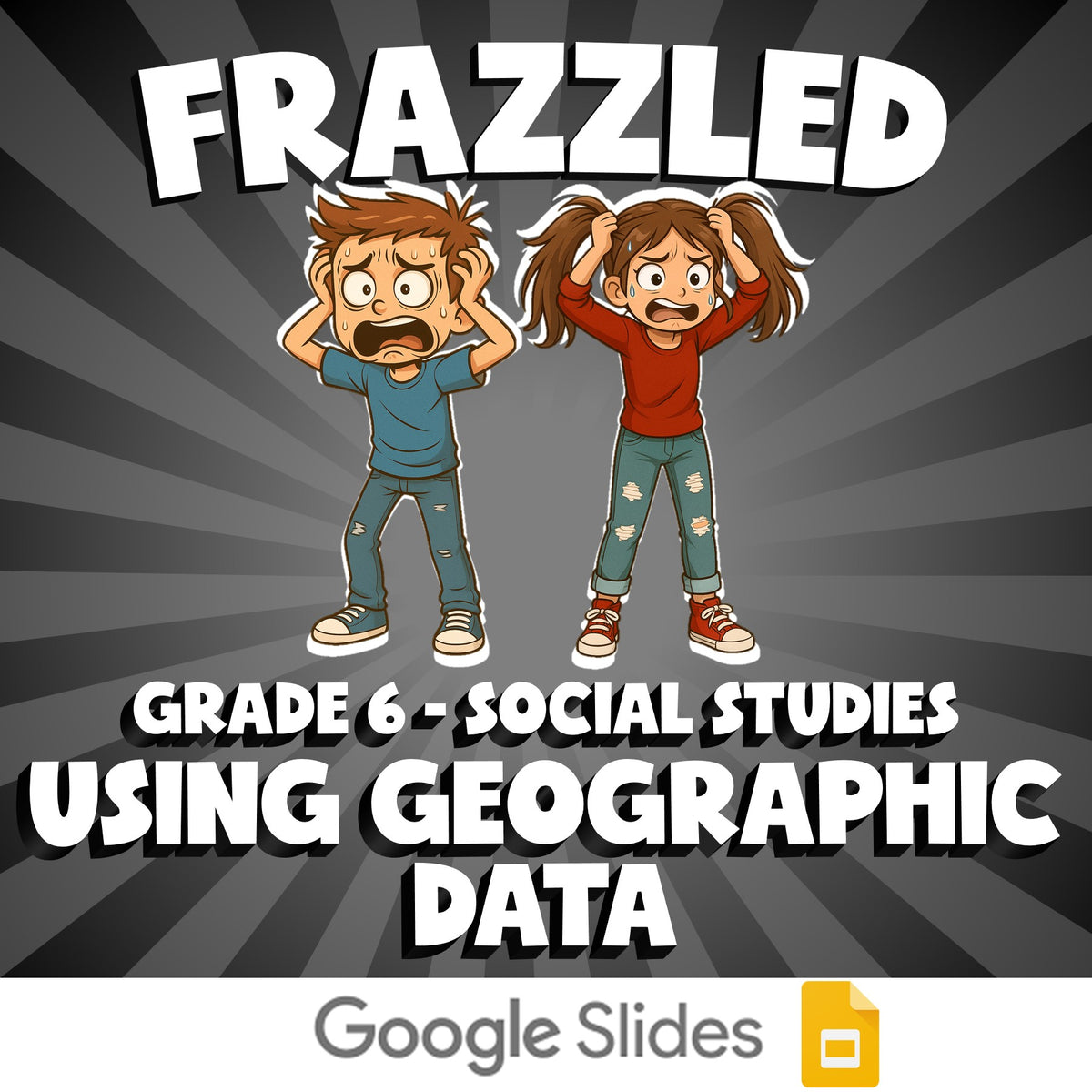 Using Geographic Data FRAZZLED Socials Game - No Prep Grade 6 Review Activity