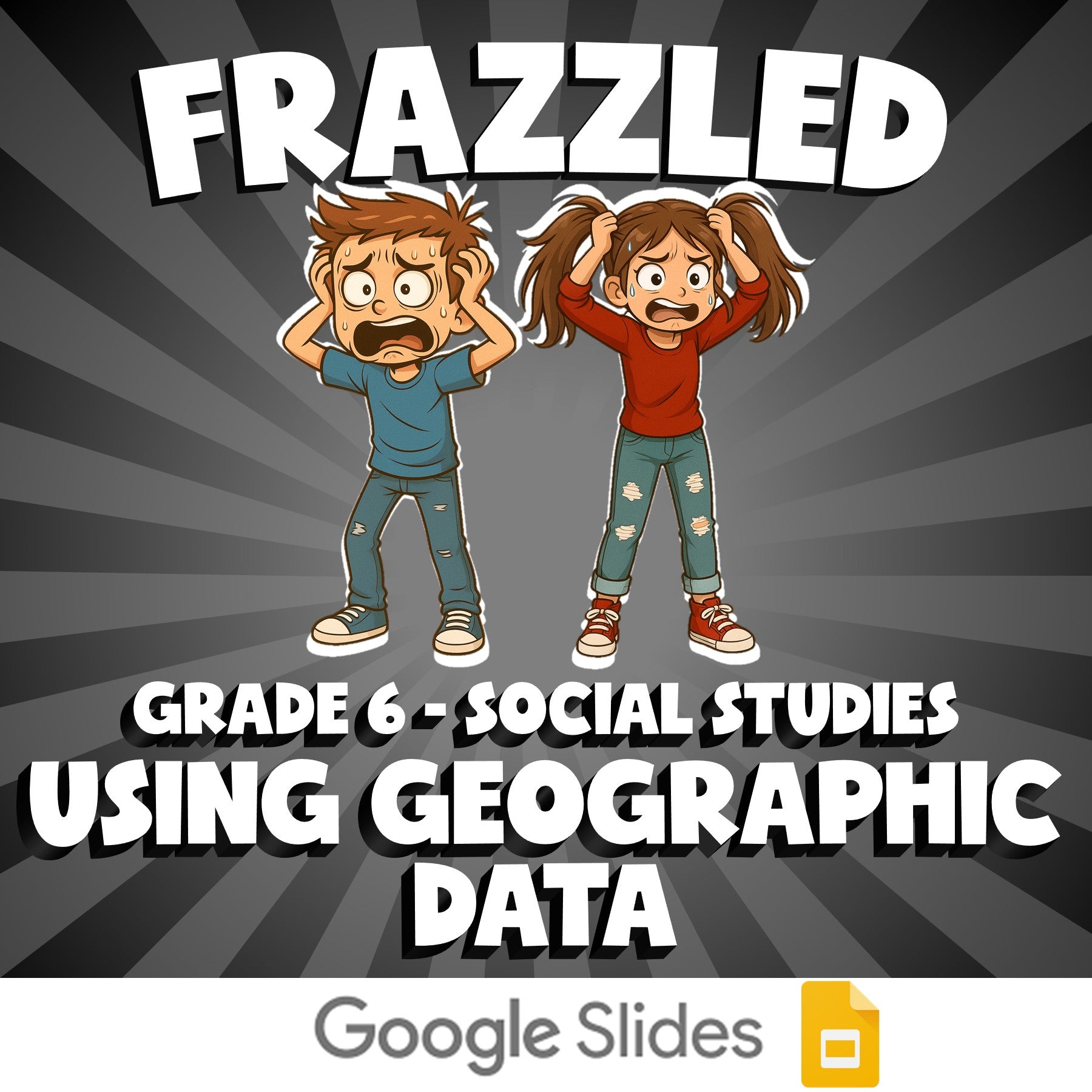 Using Geographic Data FRAZZLED Socials Game - No Prep Grade 6 Review Activity