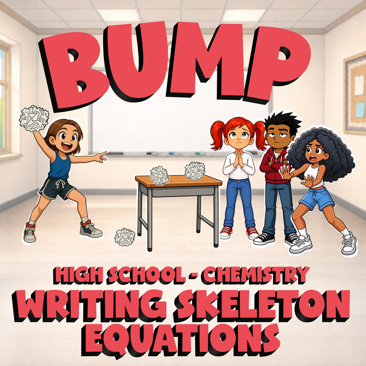 Writing Skeleton Equations BUMP Science Game - No Prep Chemistry Review Activity