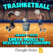 Linear Models to Describe Relationships TRASHKETBALL Math Game - No Prep Grade 8