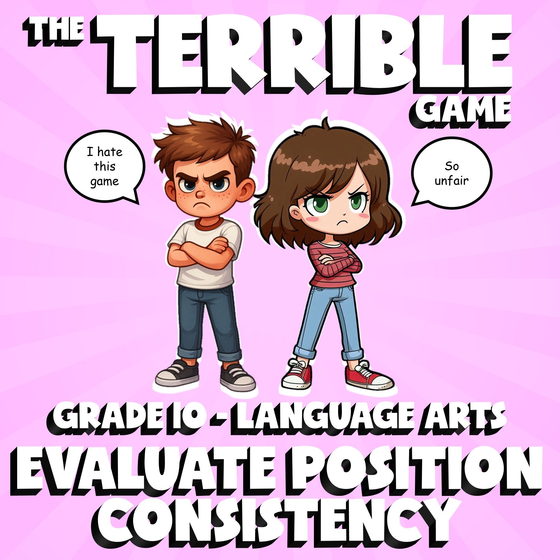 Evaluate Position Consistency THE TERRIBLE GAME - No Prep Grade 10 ELA Review
