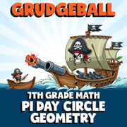Pi Day Circle Geometry GRUDGEBALL Math Game - No Prep Grade 7 Review Activity