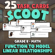 Function to Model Linear Relationships SCOOT TASK CARDS Math Game - Grade 8