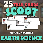 Earth Science SCOOT TASK CARDS Science Game - No Prep Grade 3 Review Activity