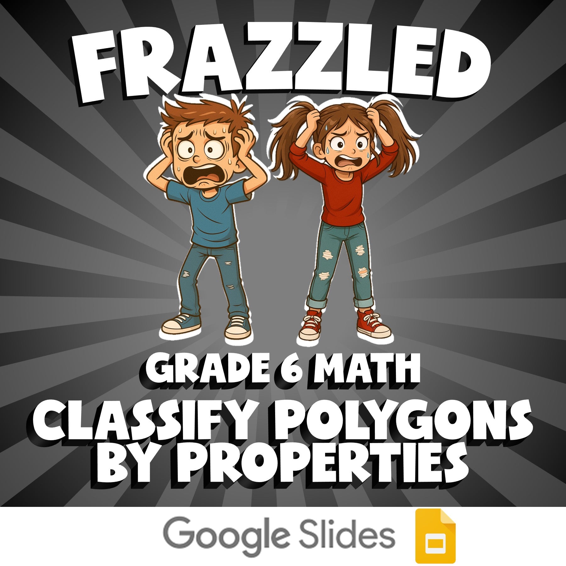 Classify Polygons by Properties FRAZZLED Math Game - No Prep Grade 6 Review