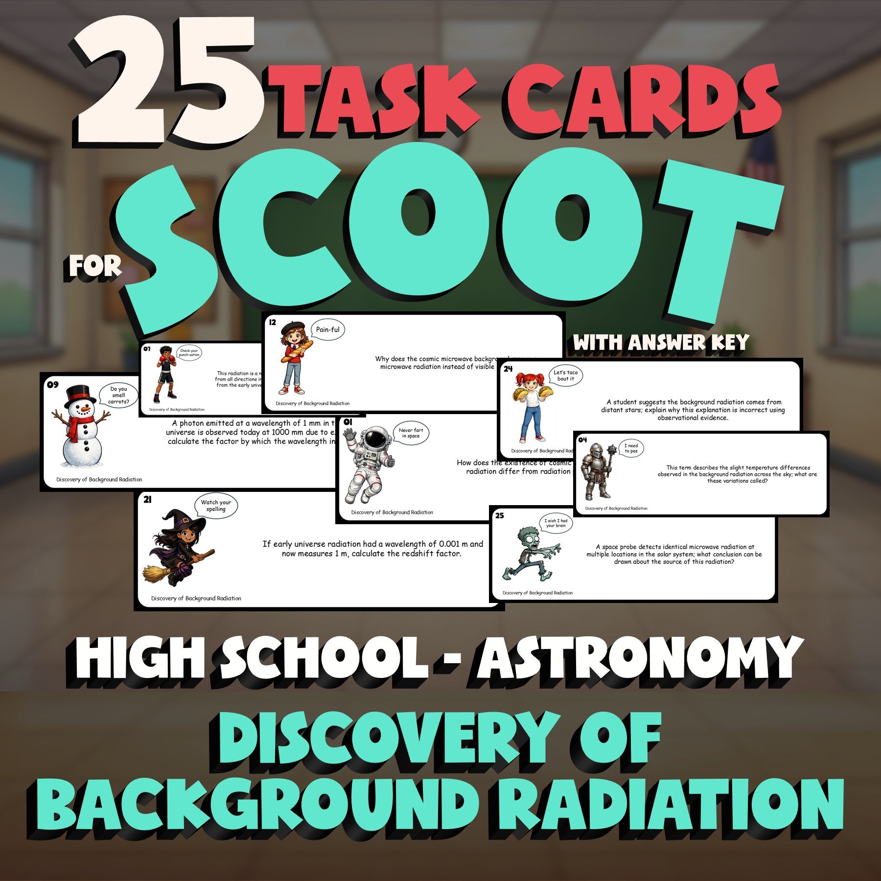 Discovery of Background Radiation SCOOT TASK CARDS Science Game - Astronomy