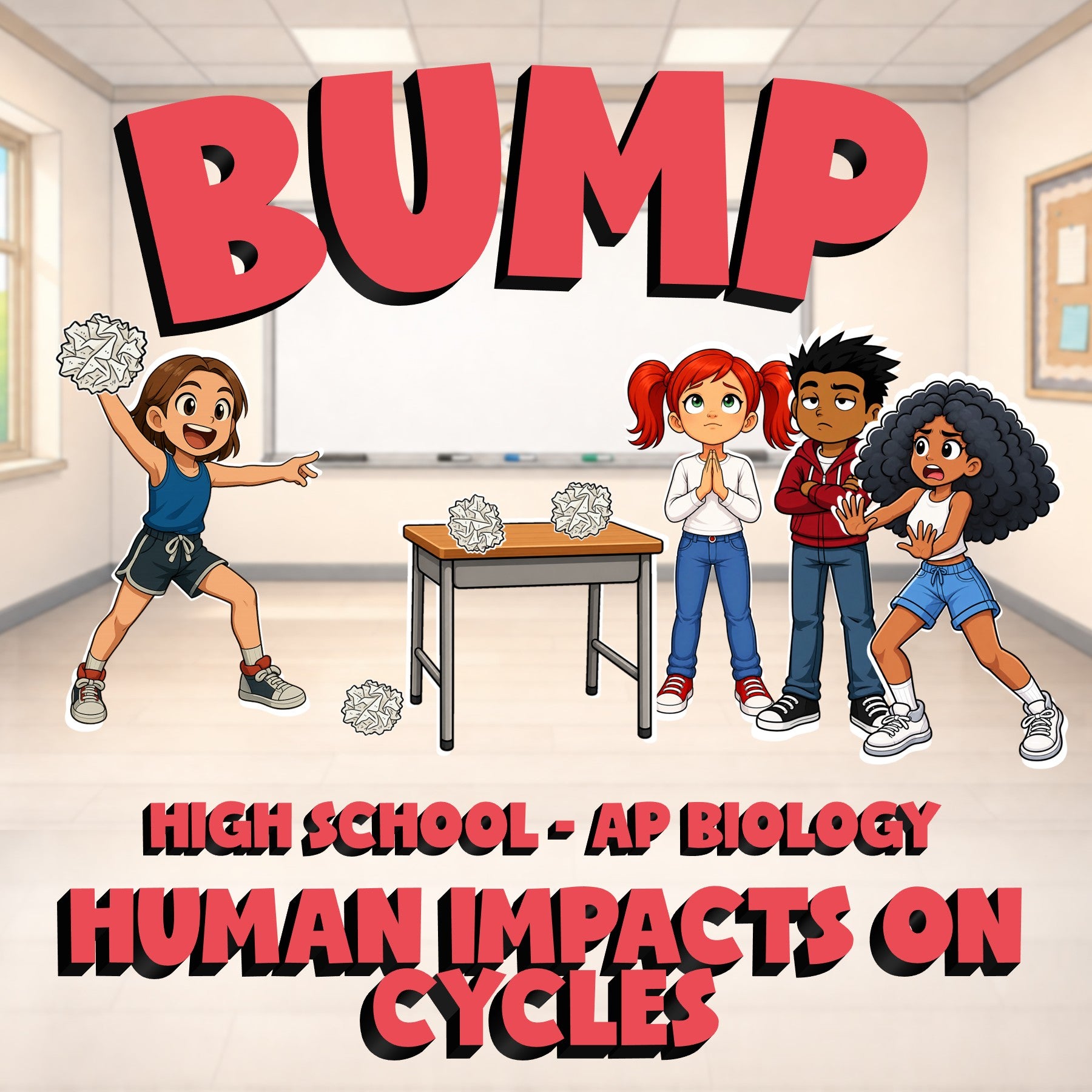 Human Impacts on Cycles BUMP Science Game - No Prep AP Biology Review Activity