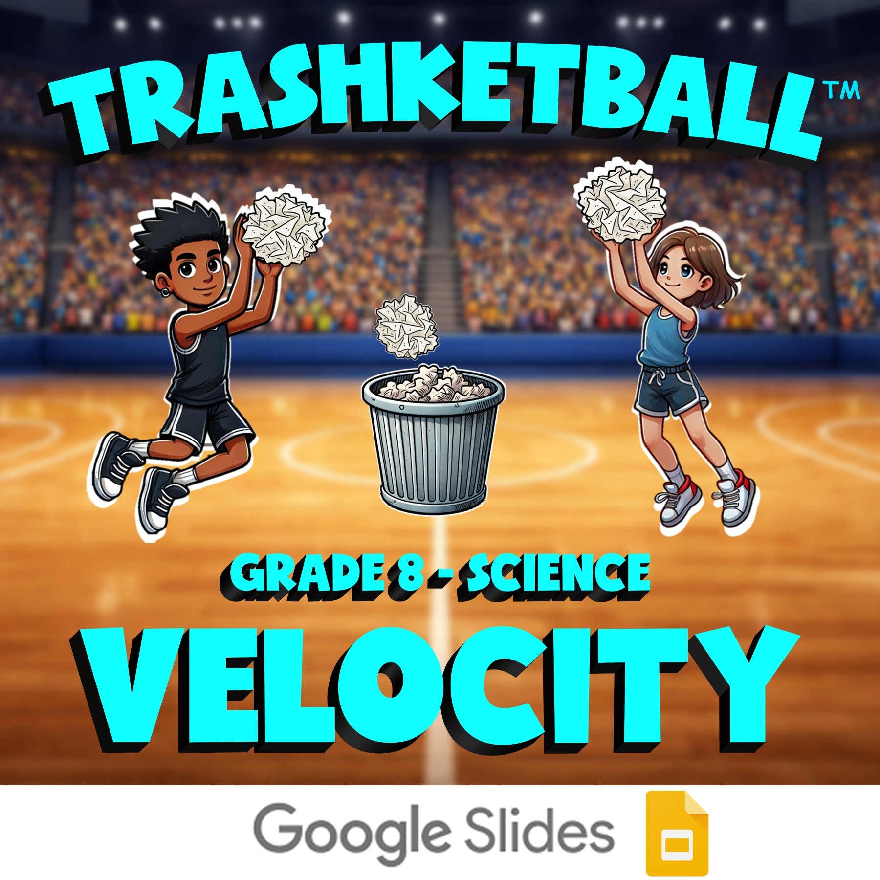 Velocity TRASHKETBALL Science Game - No Prep Grade 8 Review Activity