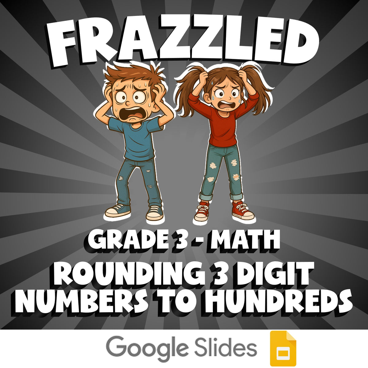 Rounding 3 Digit Numbers to Hundreds FRAZZLED Math Game - No Prep Grade 3 Review