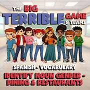 Identify Noun Gender - Dining & Restaurants BIG TERRIBLE GAME - Spanish Exercise
