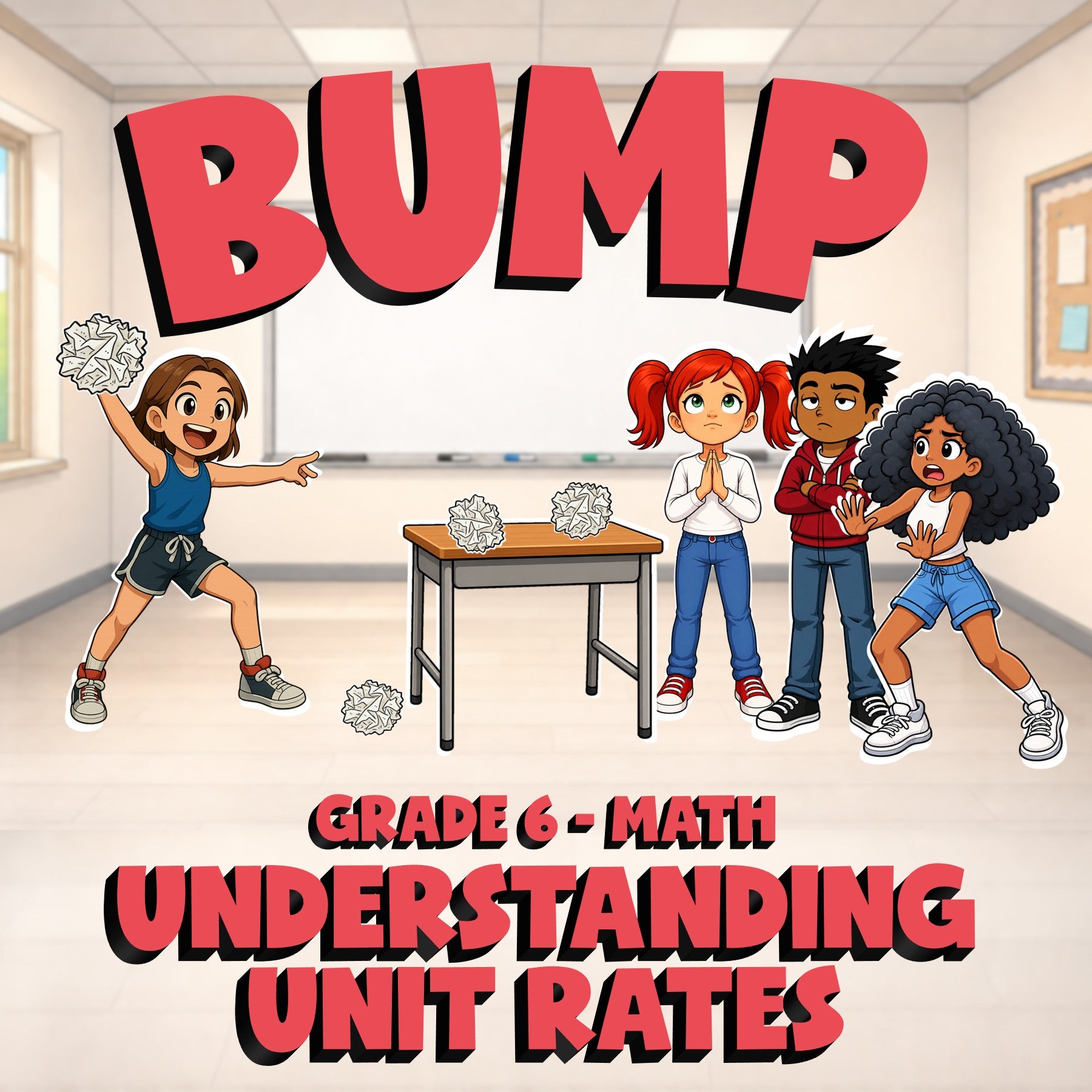 Understanding Unit Rates BUMP Math Game - No Prep Grade 6 Review Activity