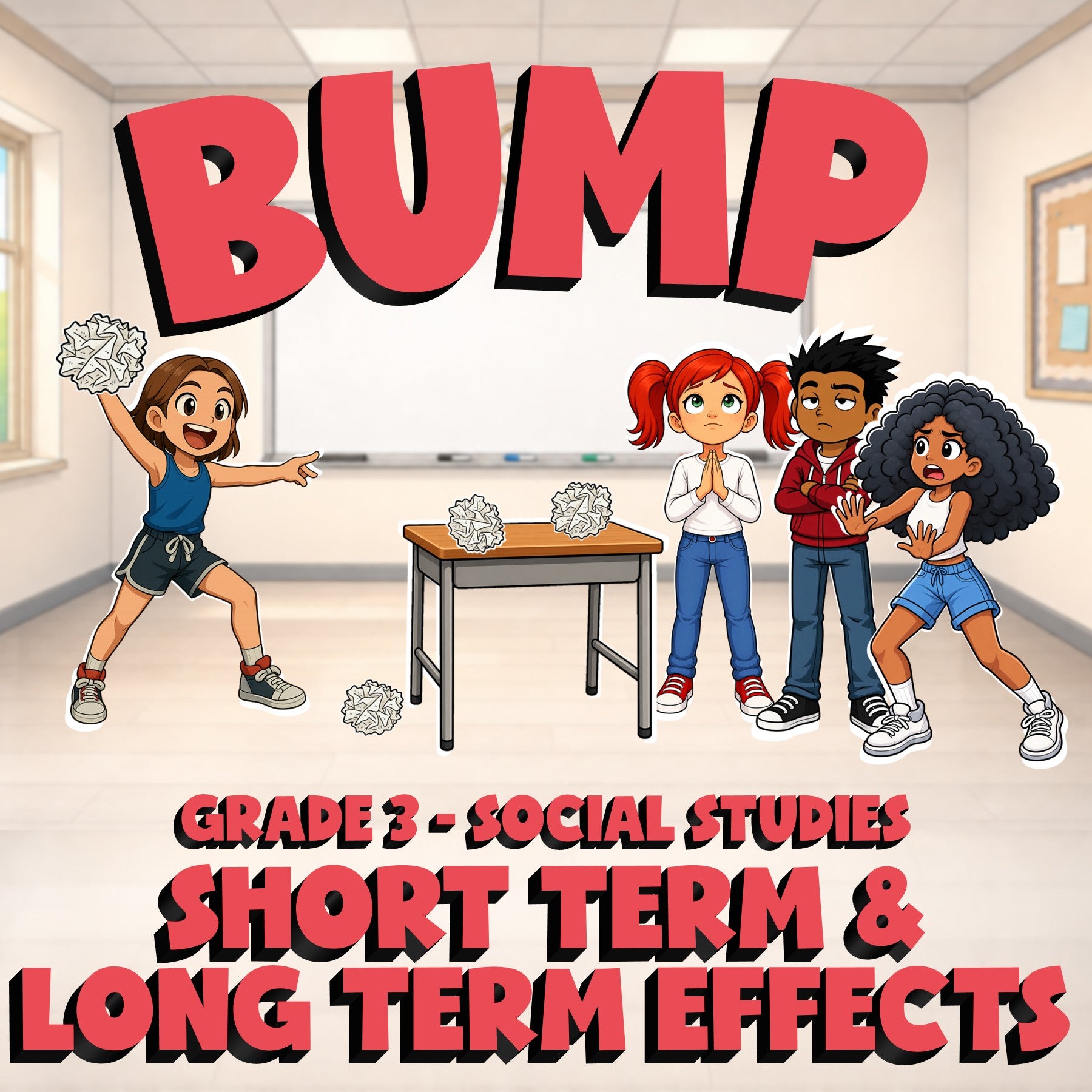 Short Term & Long Term Effects BUMP Socials Game - No Prep Grade 3 Review