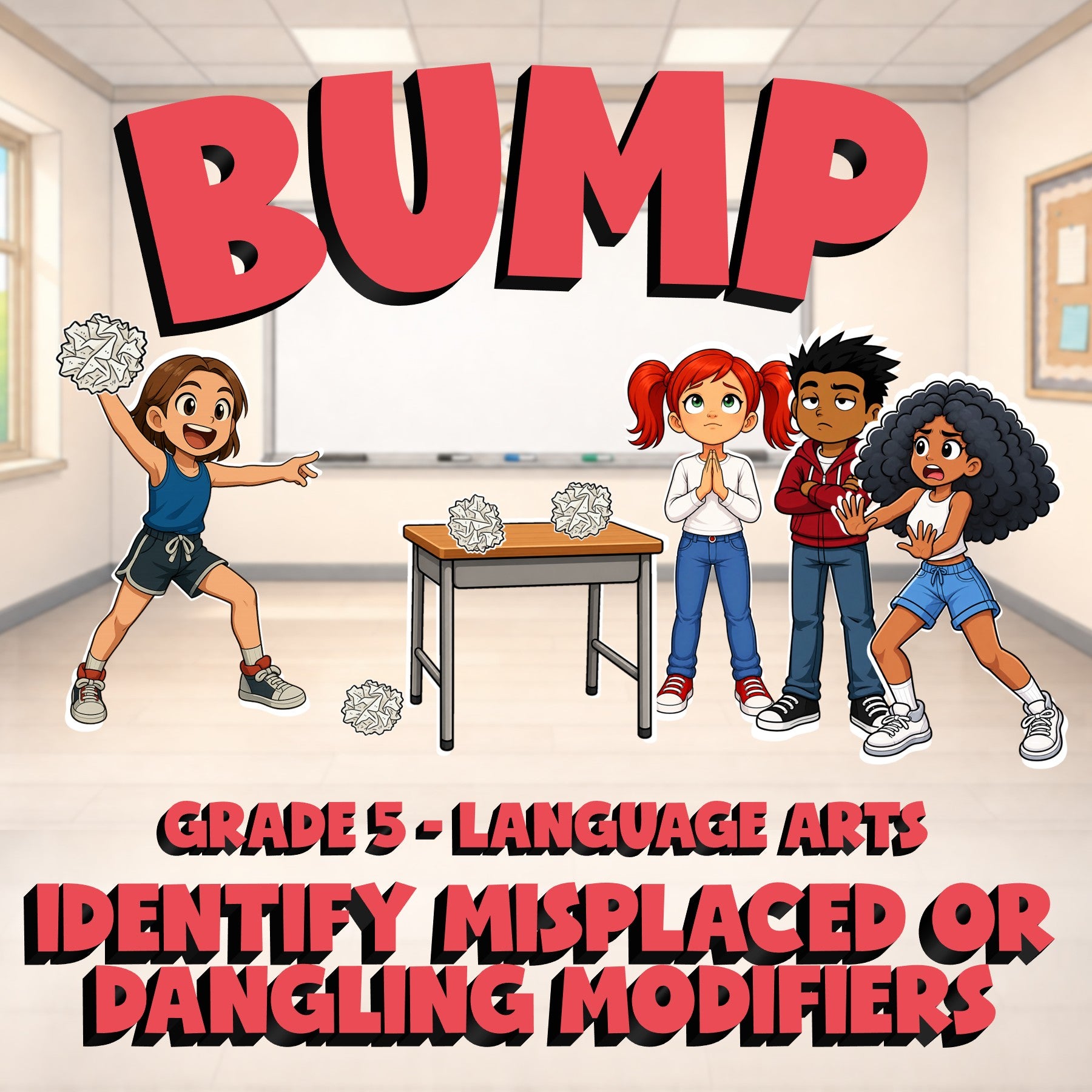 Identify Misplaced or Dangling Modifiers BUMP ELA Game - No Prep Grade 5 Review