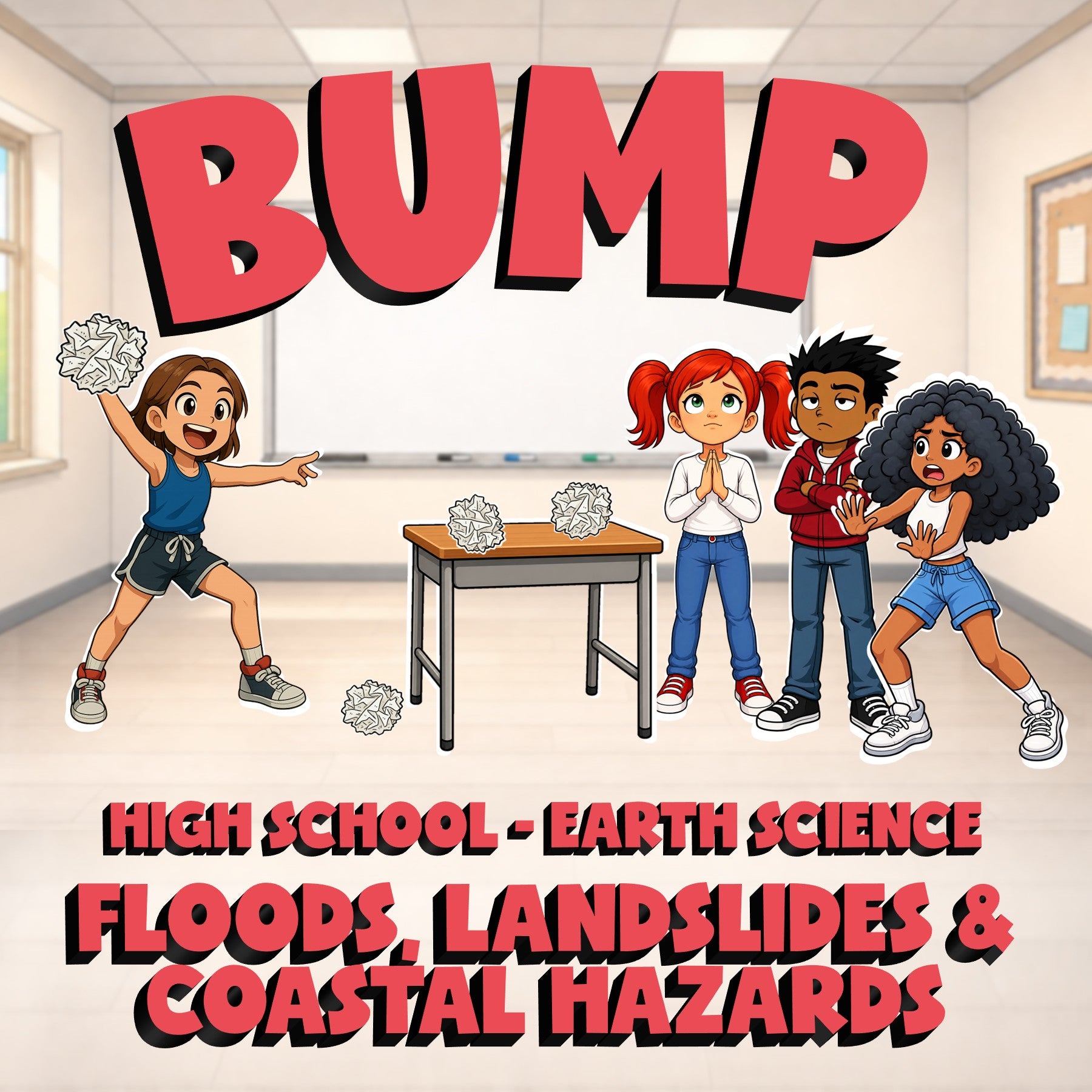 Floods, Landslides & Coastal Hazards BUMP Game - No Prep Earth Science Review