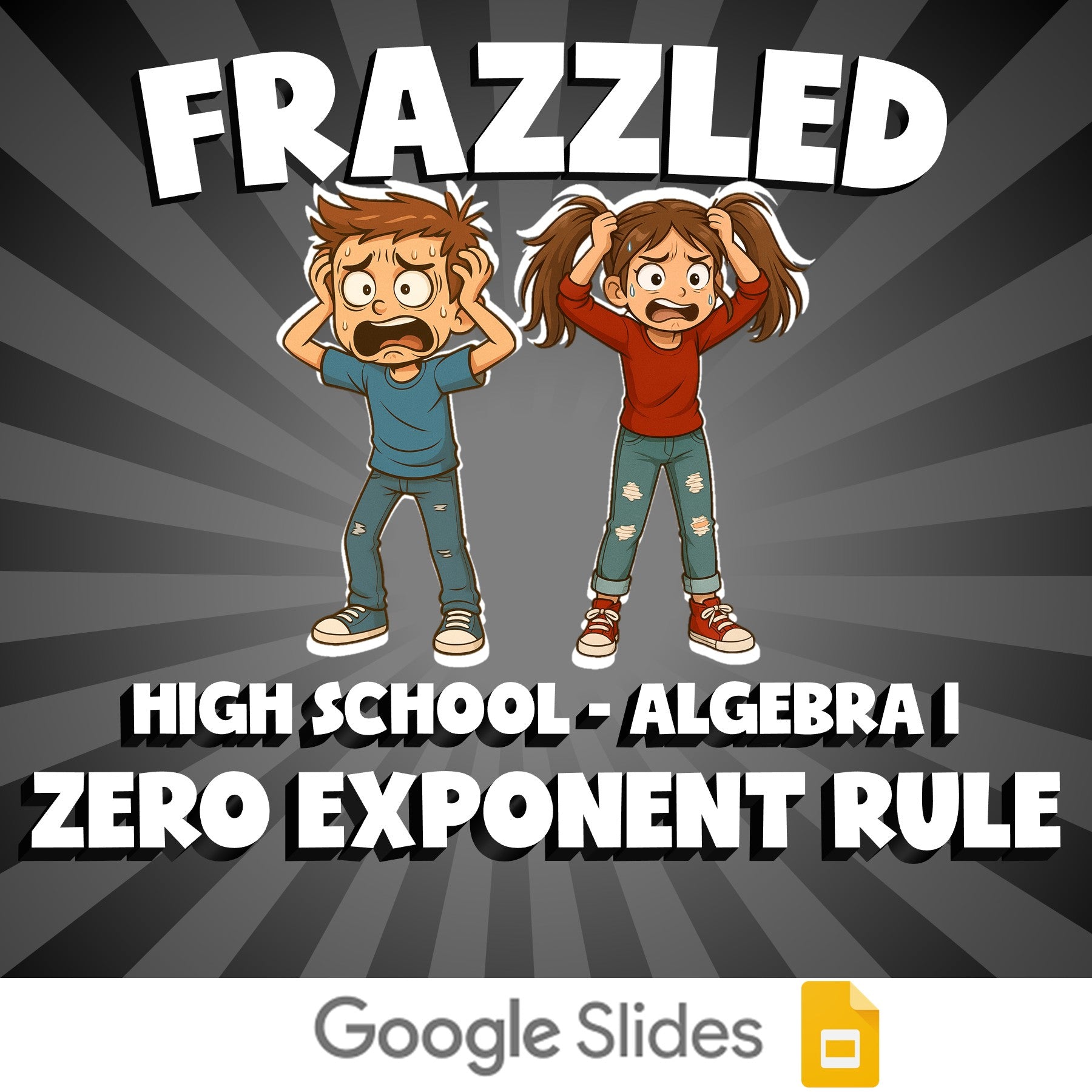 Zero Exponent Rule FRAZZLED Math Game - No Prep Algebra 1 Review Activity