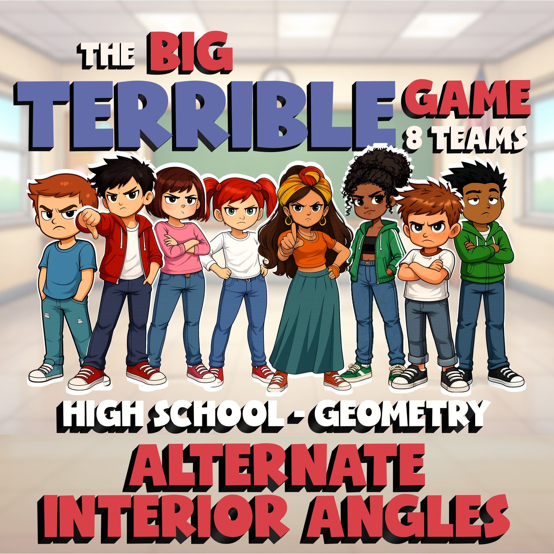 Alternate Interior Angles BIG TERRIBLE GAME - No Prep Geometry Math Review