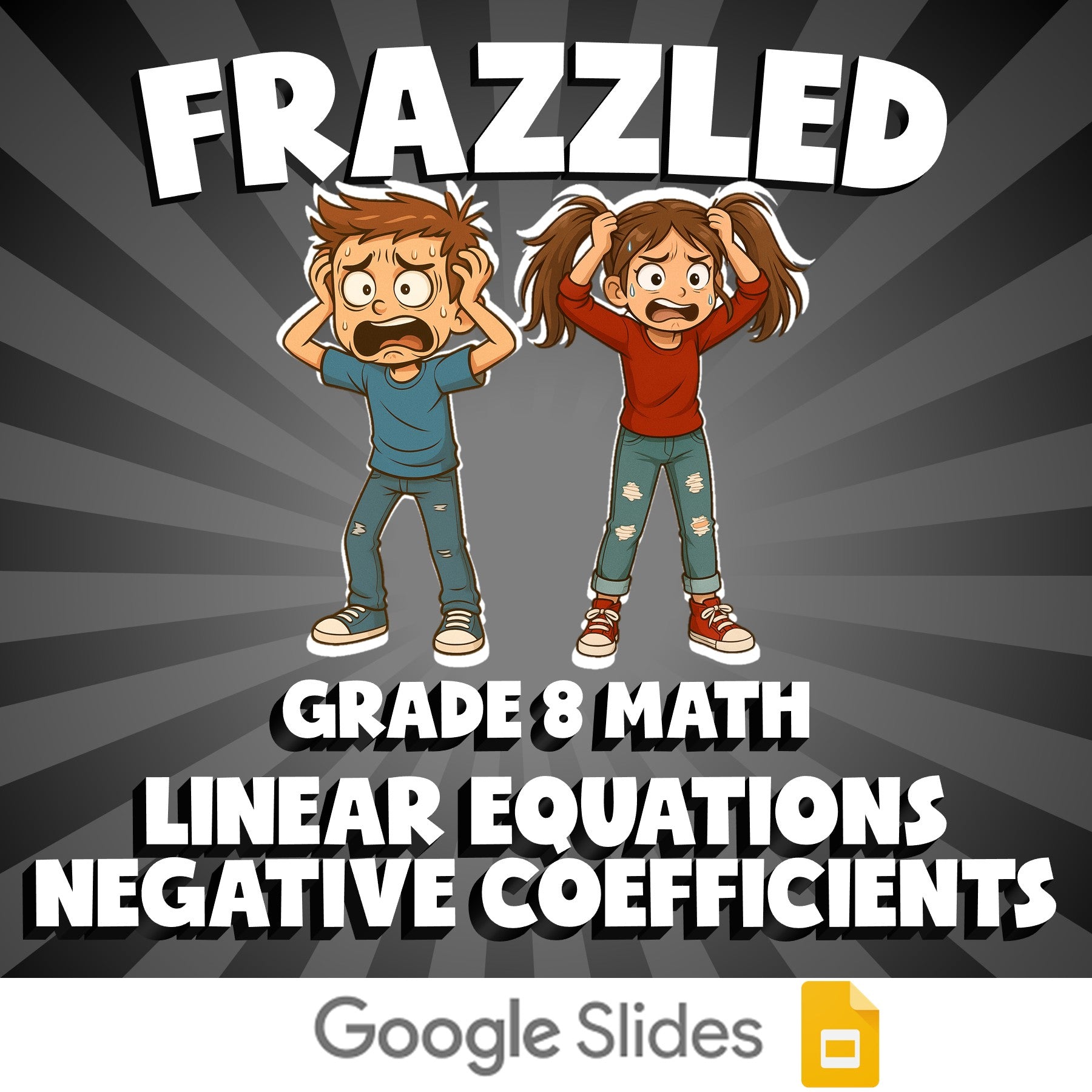 Linear Equations Negative Coefficients FRAZZLED Math Game - No Prep Grade 8