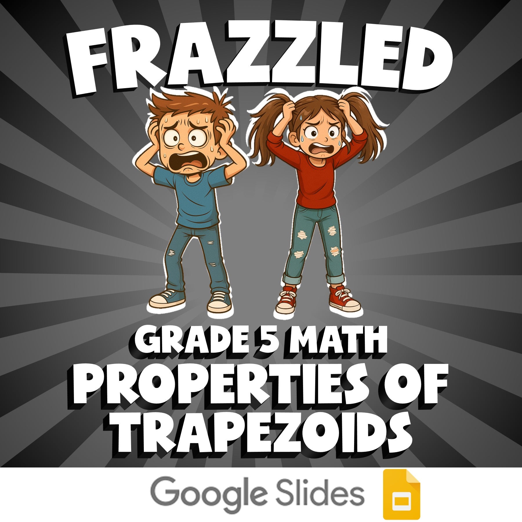 Properties of Trapezoids FRAZZLED Math Game - No Prep Grade 5 Review Activity