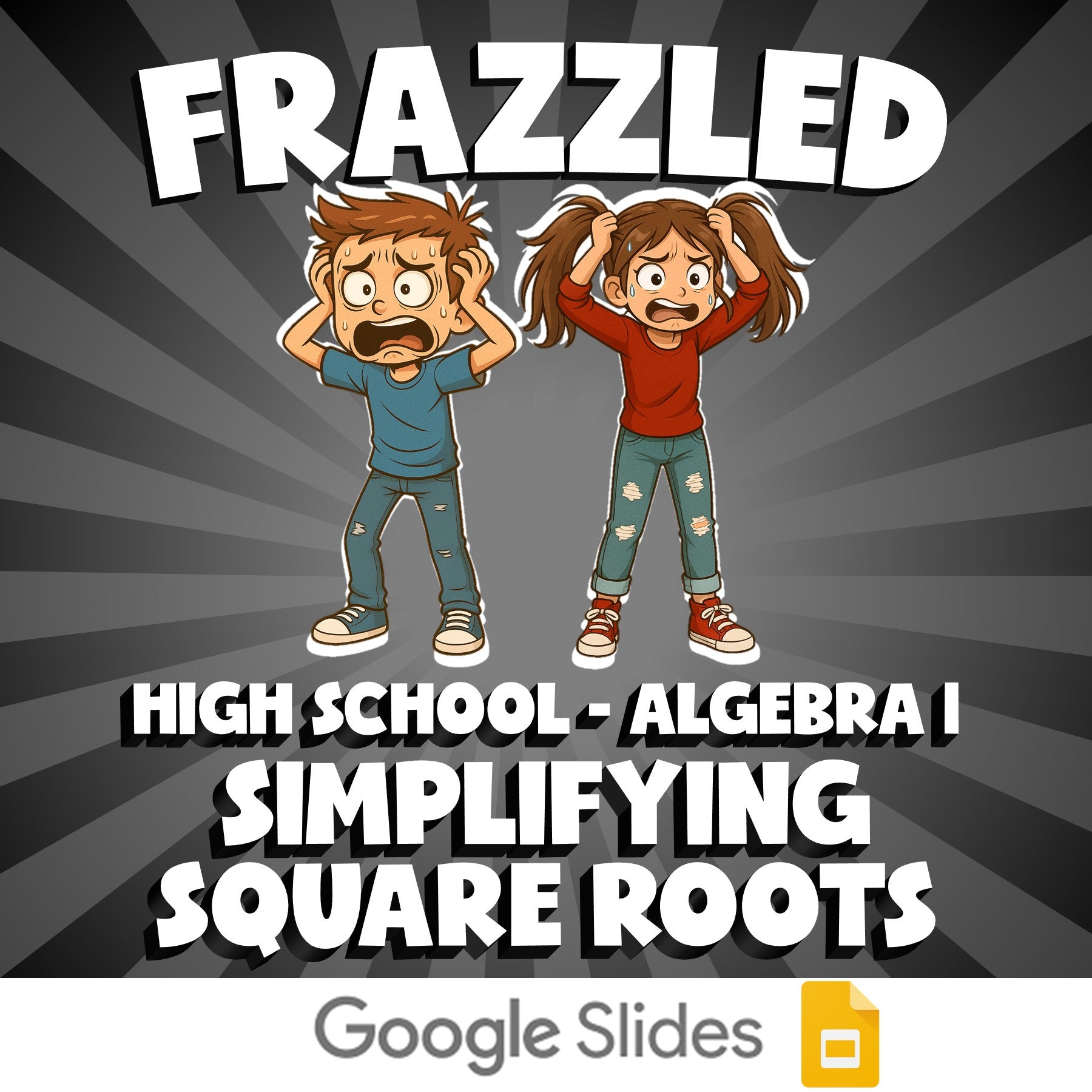 Simplifying Square Roots FRAZZLED Math Game - No Prep Algebra 1 Review Activity