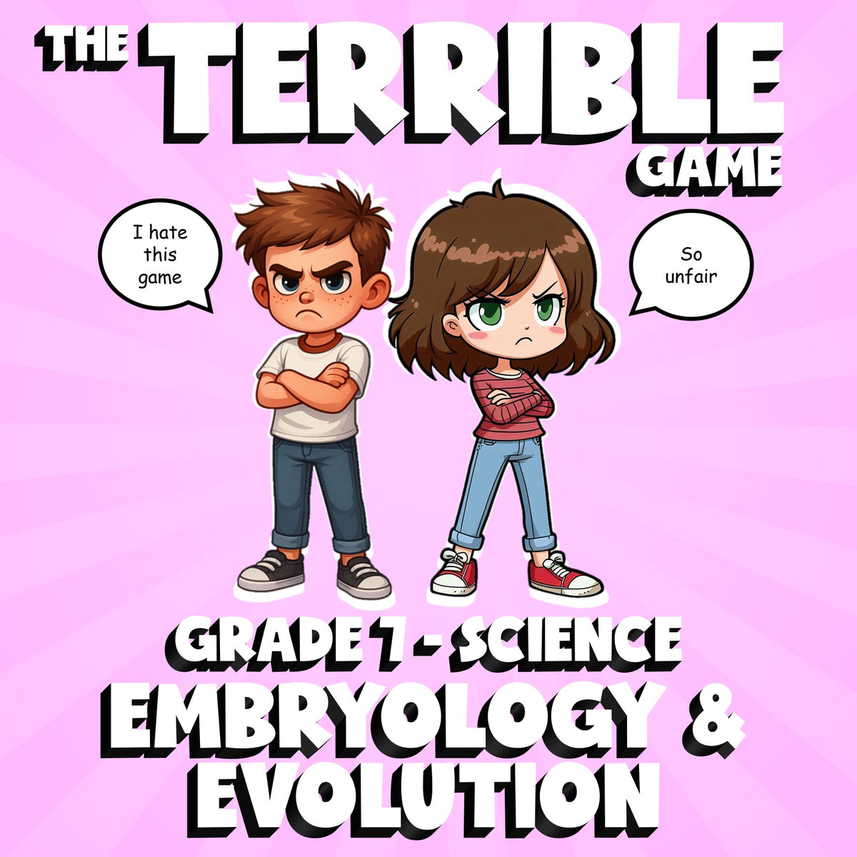 Embryology & Evolution THE TERRIBLE GAME - No Prep Grade 7 Science Review