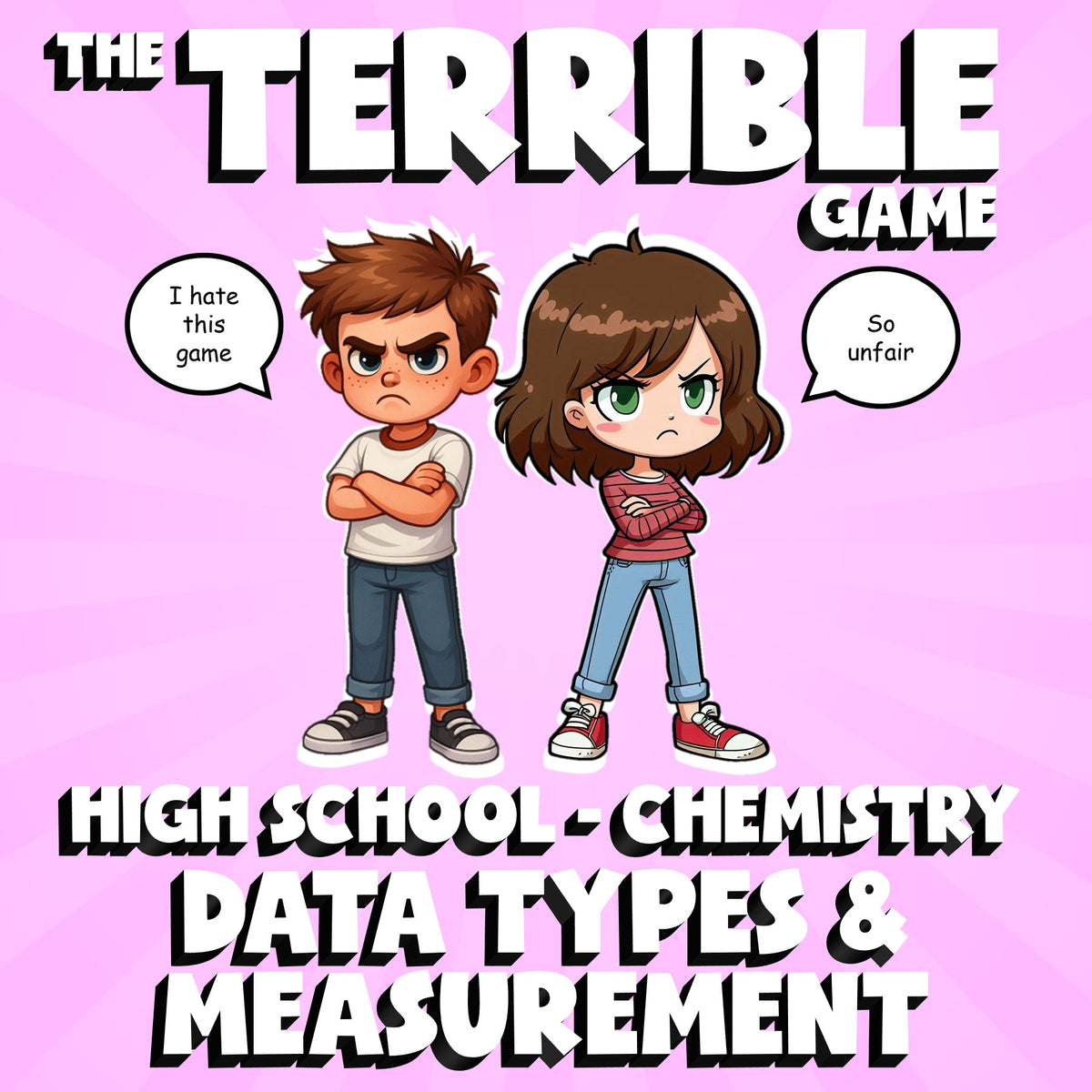 Data Types & Measurement THE TERRIBLE GAME - No Prep Chemistry Science Review
