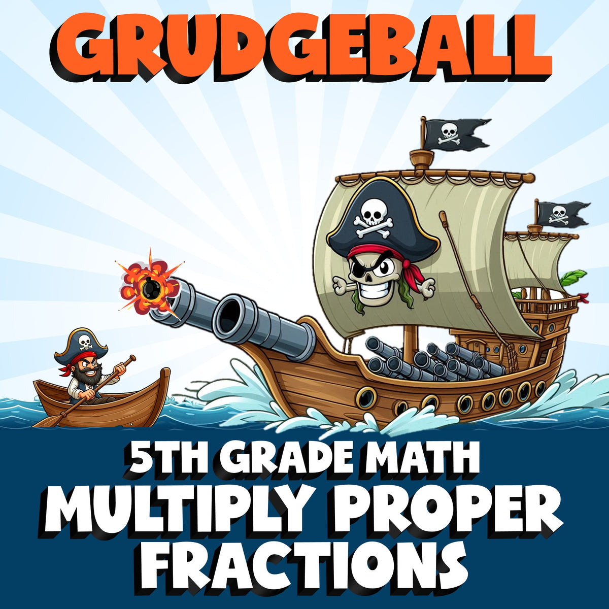 Multiply Proper Fractions GRUDGEBALL Math Game - No Prep Grade 5 Review Activity