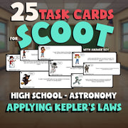 Applying Kepler’s Laws SCOOT TASK CARDS Science Game - No Prep Astronomy Review