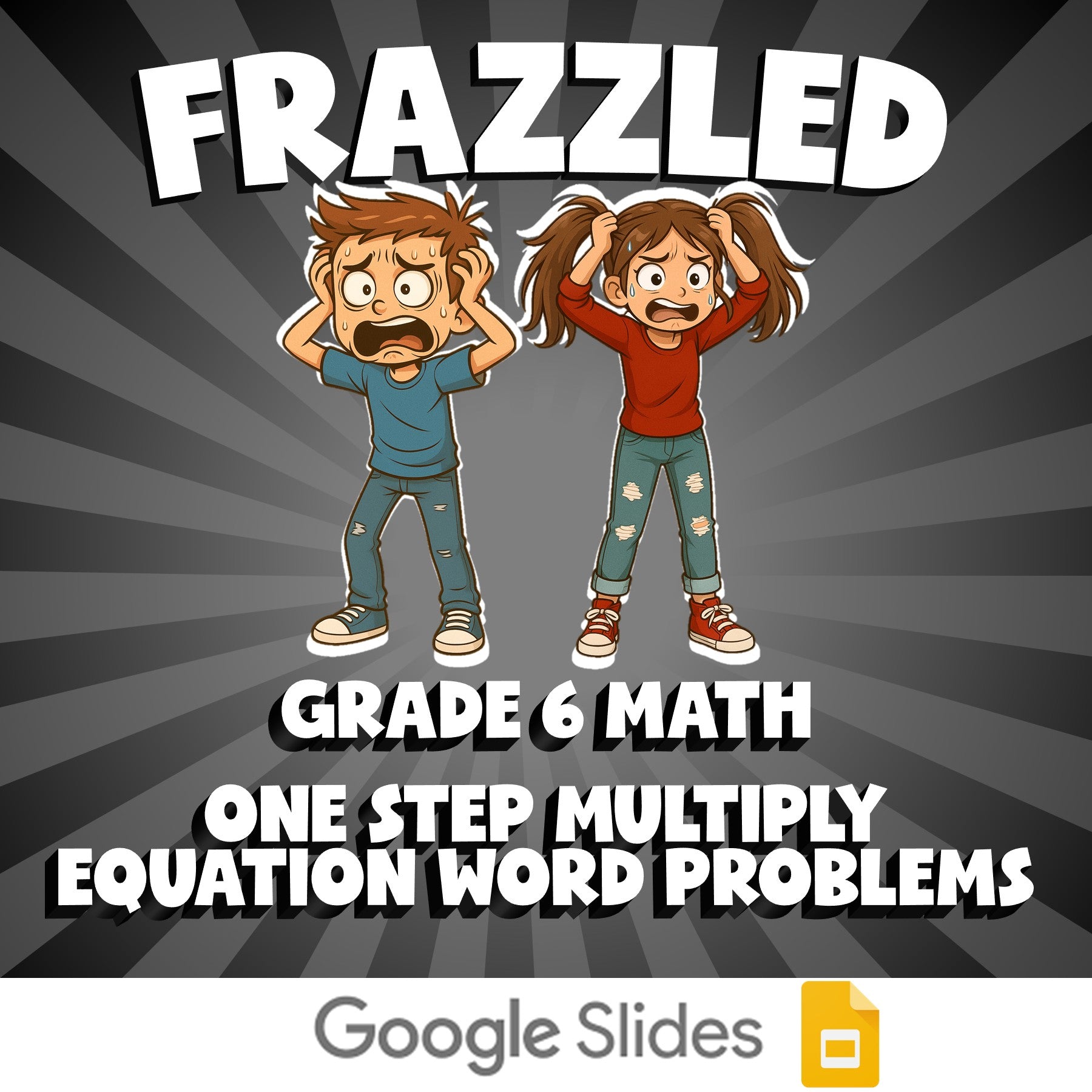 One Step Multiply Equation Word Problems FRAZZLED Math Game - No Prep Grade 6