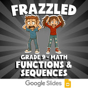 Functions & Sequences FRAZZLED Math Game - No Prep Grade 9 Review Activity