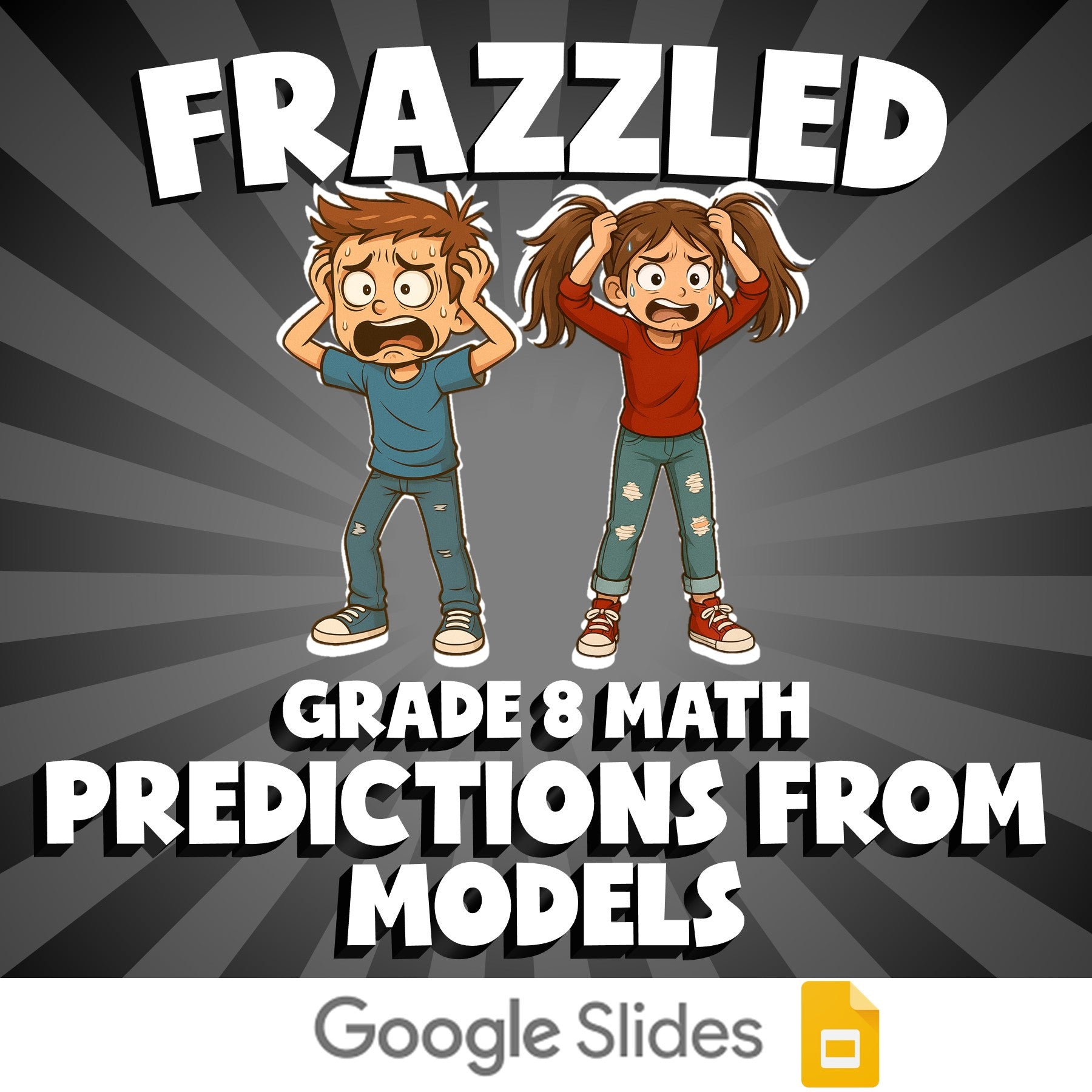 Predictions from Models FRAZZLED Math Game - No Prep Grade 8 Review Activity