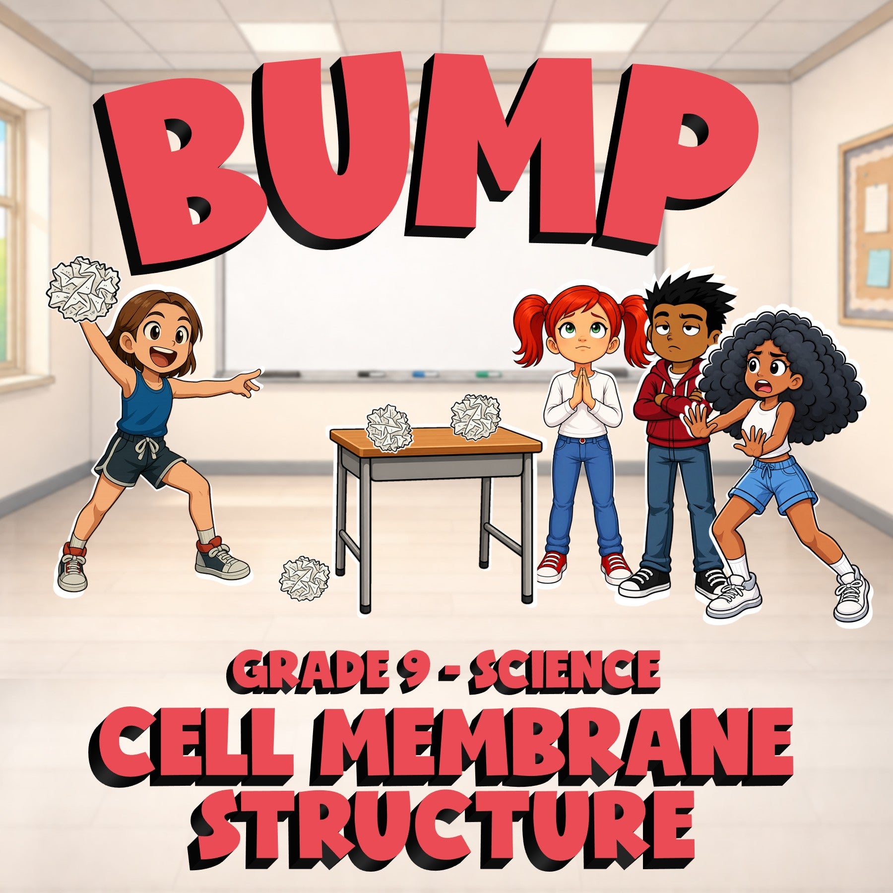 Cell Membrane Structure BUMP Science Game - No Prep Grade 9 Review Activity