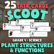 Plant Structures & Functions SCOOT TASK CARDS Science Game - No Prep Grade 4