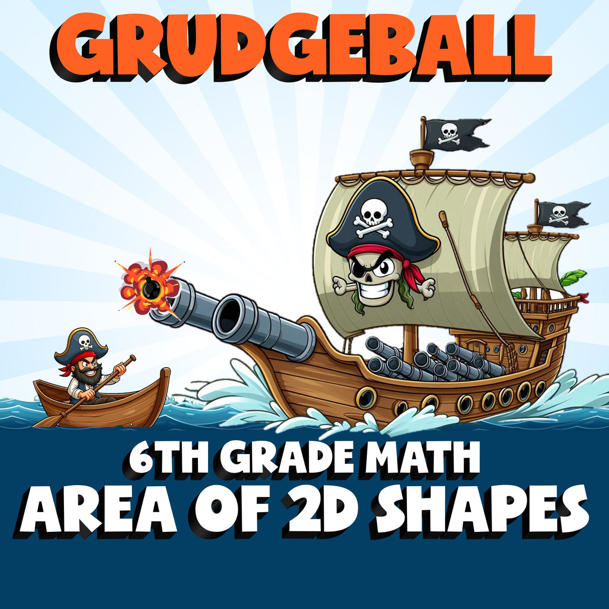 Area of 2D Shapes GRUDGEBALL Math Game - No Prep Grade 6 Review Activity